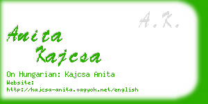 anita kajcsa business card